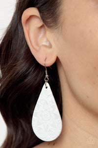 Earrings Fish Hook,Earrings Leather,Leather,White,Subtropical Seasons White ✧ Leather Earrings