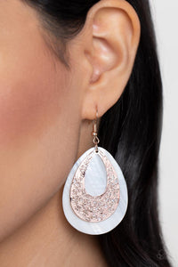Earrings Fish Hook,Rose Gold,White,Bountiful Beaches Rose Gold ✧ Earrings