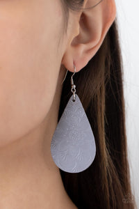 Earrings Leather,Gray,Leather,Silver,Subtropical Seasons Silver ✧ Leather Earrings
