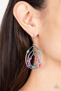 Earrings Fish Hook,Multi-Colored,Rippling Rapport Multi ✧ Earrings