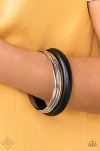 Black,Bracelet Bangle,Bracelet Wooden,Silver,Sunset Sightings,Wooden,Adventurous Attitude Black ✧ Bangle Bracelet