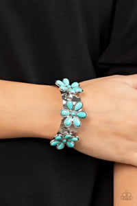 Blue,Bracelet Cuff,Turquoise,Desert Flower Patch Blue  ✧ Bracelet