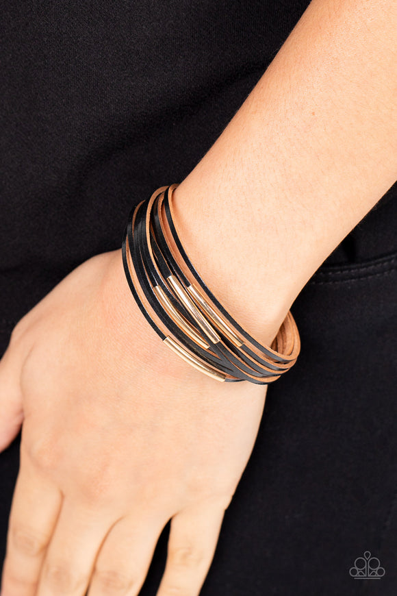 Suburban Outing Black ✧ Magnetic Leather Bracelet Magnetic Bracelet