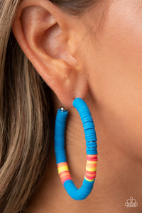 Blue,Earrings Hoop,Multi-Colored,Orange,Pink,Yellow,Colorfully Contagious Blue ✧ Hoop Earrings