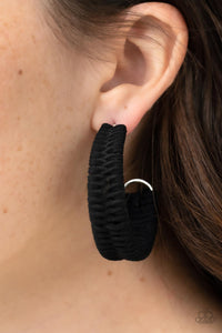Black,Earrings Hoop,Suede,Rural Guru Black ✧ Hoop Earrings