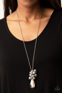Iridescent,Necklace Long,Silver,Drip Drop Dazzle Silver ✧ Iridescent Necklace