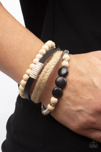 Black,Bracelet Wooden,Urban Bracelet,White,Wooden,DRIFTER Away Black ✧ Wood Bead Urban Bracelet