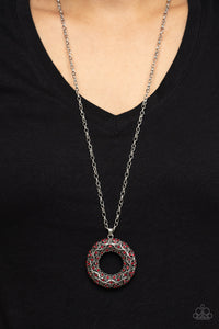 Necklace Long,Red,Wintry Wreath Red ✧ Necklace