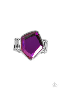 Purple,Ring Wide Back,UV Shimmer,Abstract Escapade Purple ✧ UV Finish Ring