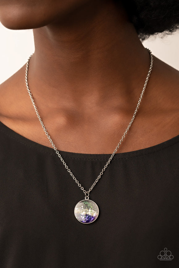 Completely Crushed Purple ✧ Iridescent Necklace Short