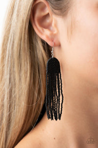 Black,Earrings Seed Bead,Right as RAINBOW Black ✧ Seed Bead Earrings