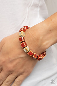 Bracelet Stretchy,Brown,Red,Glaze Craze Red ✧ Bracelet