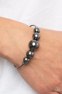 Black,Bracelet Cuff,Gunmetal,Bead Creed Black ✧ Cuff Bracelet