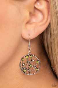 Earrings Fish Hook,Green,Bedazzlingly Branching Green ✧ Earrings