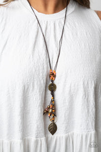 Brass,Brown,Necklace Long,Orange,Knotted Keepsake Orange ✧ Necklace