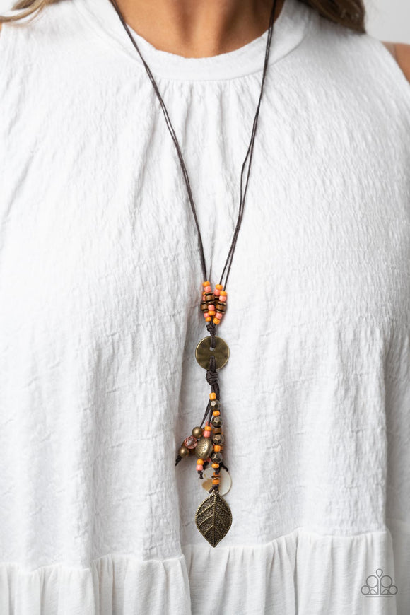 Knotted Keepsake Orange ✧ Necklace Long