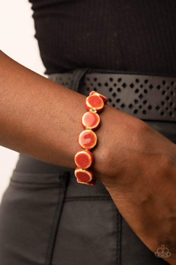 Earthy Entrada Red ✧ Glazed Stretch Bracelet