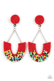 Make it RAINBOW Red ✧ Seed Bead Post Earrings Post Earrings