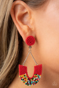 Earrings Post,Earrings Seed Bead,Multi-Colored,Red,Make it RAINBOW Red ✧ Seed Bead Post Earrings