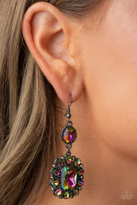 Earrings Fish Hook,Hematite,Multi-Colored,Oil Spill,Capriciously Cosmopolitan Multi ✧ Hematite Oil Spill Earrings