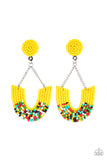 Make it RAINBOW Yellow ✧ Seed Bead Post Earrings Post Earrings