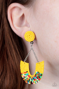 Earrings Post,Earrings Seed Bead,Multi-Colored,Yellow,Make it RAINBOW Yellow ✧ Seed Bead Post Earrings