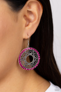 Earrings Fish Hook,Pink,Whirly Whirlpool Pink ✧ Earrings