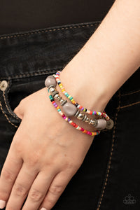 Bracelet Stretchy,Gray,Multi-Colored,Silver,Confidently Crafty Silver ✧ Stretch Bracelet