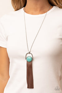 Blue,Brown,Leather,Necklace Leather,Turquoise,Winslow Wanderer Blue ✧ Leather Necklace