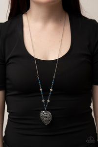 Blue,Hearts,Necklace Long,Valentine's Day,Doting Devotion Blue ✧ Necklace