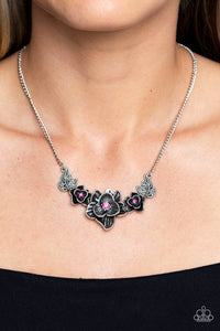 Hematite,Necklace Short,Pink,Botanical Breeze Pink ✧ Hematite Necklace