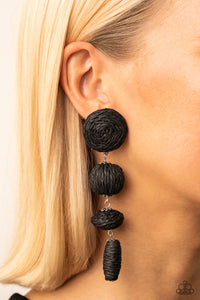 Black,Earrings Post,Twine,Twine Tango Black ✧ Twine Post Earrings