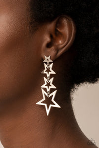 4thofJuly,Earrings Post,Holiday,Silver,Stars,Superstar Crescendo Silver ✧ Star Post Earrings