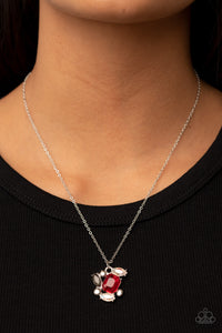 Iridescent,Necklace Short,Red,Prismatic Projection Red ✧ Iridescent Necklace