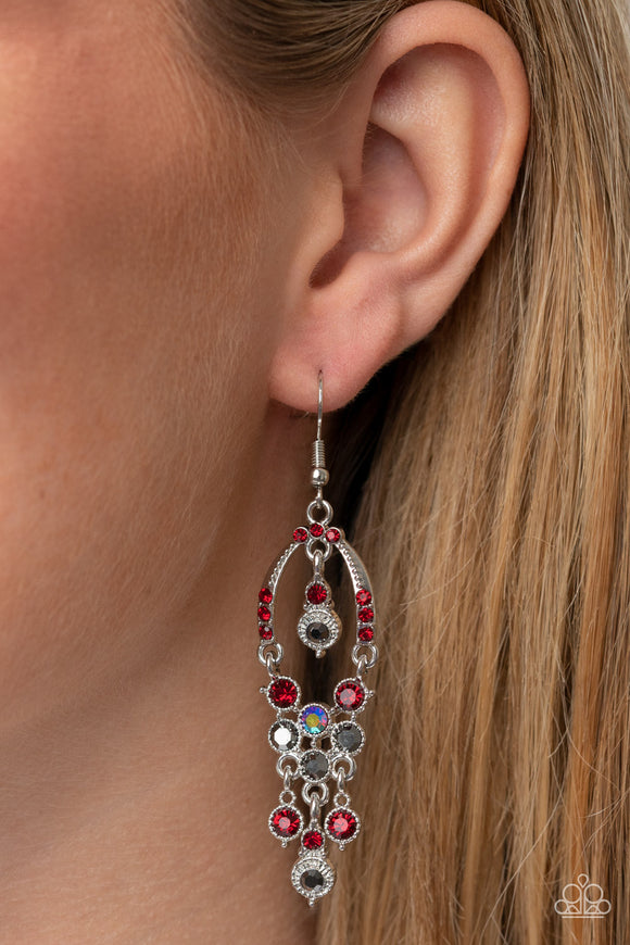 Sophisticated Starlet Red ✧ Hematite Iridescent Earrings
