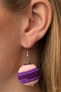 Earrings Fish Hook,Earrings Seed Bead,Light Pink,Pink,Purple,Zest Fest Purple ✧ Seed Bead Earrings