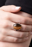 Enchantingly Everglades Brown ✧ Cat's Eye Ring Wide Back Ring