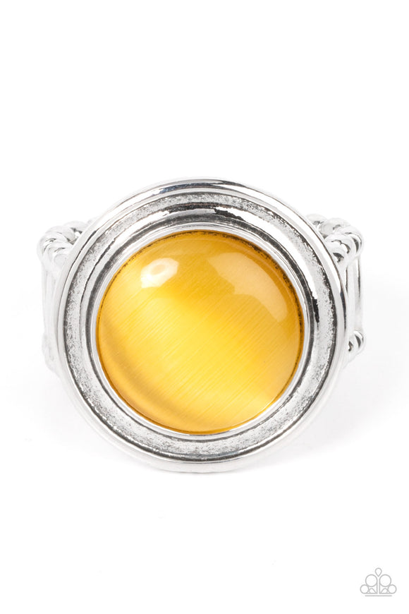 Laguna Luminosity Yellow ✧ Cat's Eye Ring Wide Back Ring