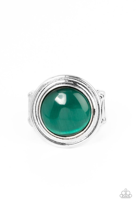 Laguna Luminosity Green ✧ Cat's Eye Ring Wide Back Ring