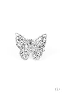 Butterfly,Ring Wide Back,White,Bright-Eyed Butterfly White ✧ Ring