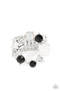 Black,Butterfly,Opalescent,Ring Wide Back,White,Butterfly Bustle Black ✧ Butterfly Ring