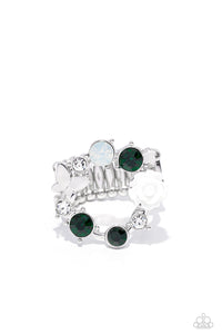 Butterfly,Fall2022,Green,Ring Wide Back,White,Butterfly Bustle Green ✧ Ring