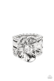 Prismatically Petunia White ✧ Ring Wide Back Ring