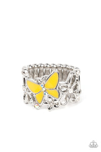 Butterfly,Ring Wide Back,Yellow,All FLUTTERED Up Yellow ✧ Butterfly Ring