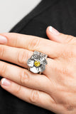 Prismatically Petunia Yellow ✧ Ring Wide Back Ring
