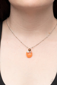Brown,Necklace Short,Necklace Wooden,Orange,Wooden,Cherokee Canyon Orange ✧ Wood Quartz Necklace