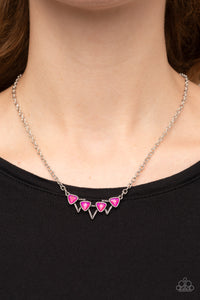 Iridescent,Necklace Short,Pink,Pyramid Prowl Pink ✧ Iridescent Necklace