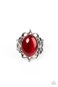 Cat's Eye,Red,Ring Wide Back,Radiantly Reminiscent Red ✧ Cat's Eye Ring