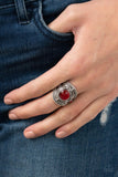 Exuberant Escapade Red ✧ Cat's Eye Ring Wide Back Ring