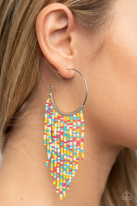 Earrings Hoop,Earrings Seed Bead,Multi-Colored,Saguaro Breeze Multi ✧ Seed Beed Hoop Earrings